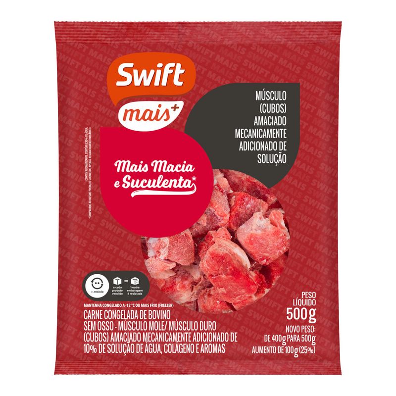 Carne Bovina Patinho Cubos Swift Mais 500g (7908625602636)