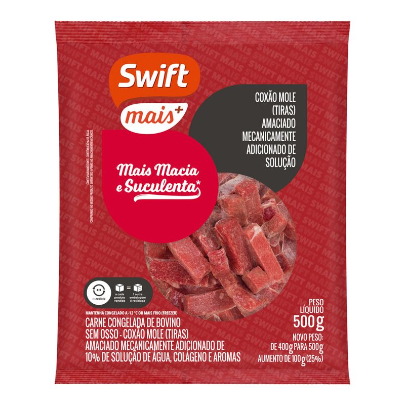 Carne Bovina Coxão Mole Tiras Swift Mais 500g (7908625602674)
