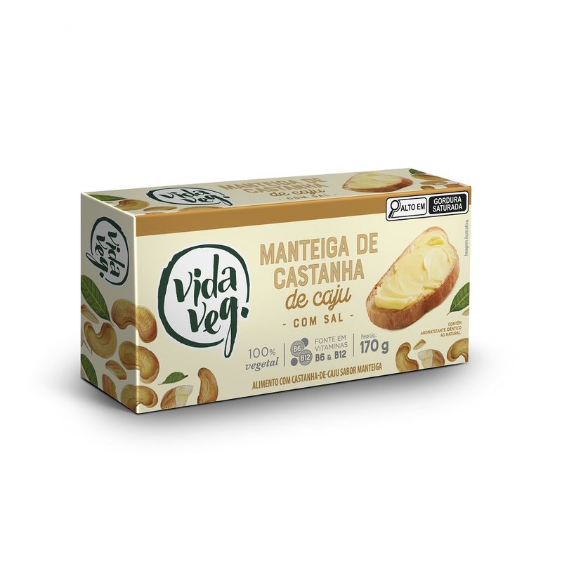 Manteiga Vegetal Vida Veg tablete com sal 170g (7898958161859)
