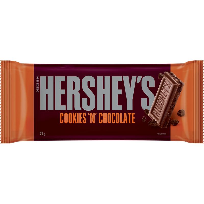 Chocolate Hersheys Tablete Cookies Chocolate 77g Supermercado Savegnago