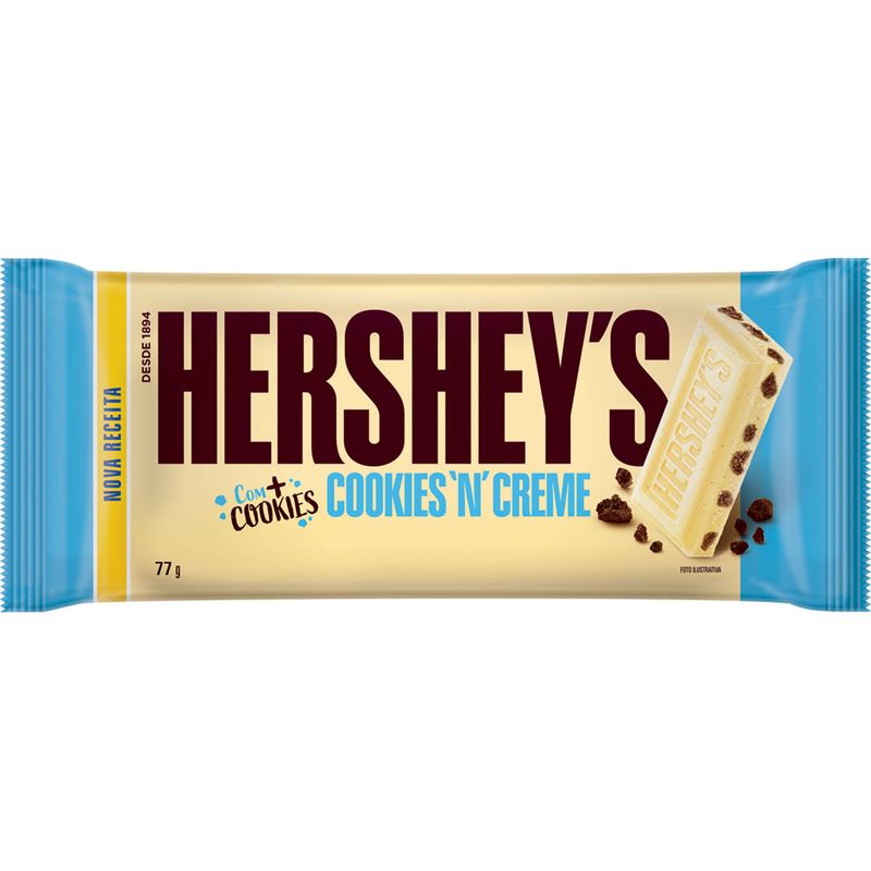 Chocolate Hersheys Cookies Creme 77g Tablete Supermercado Savegnago