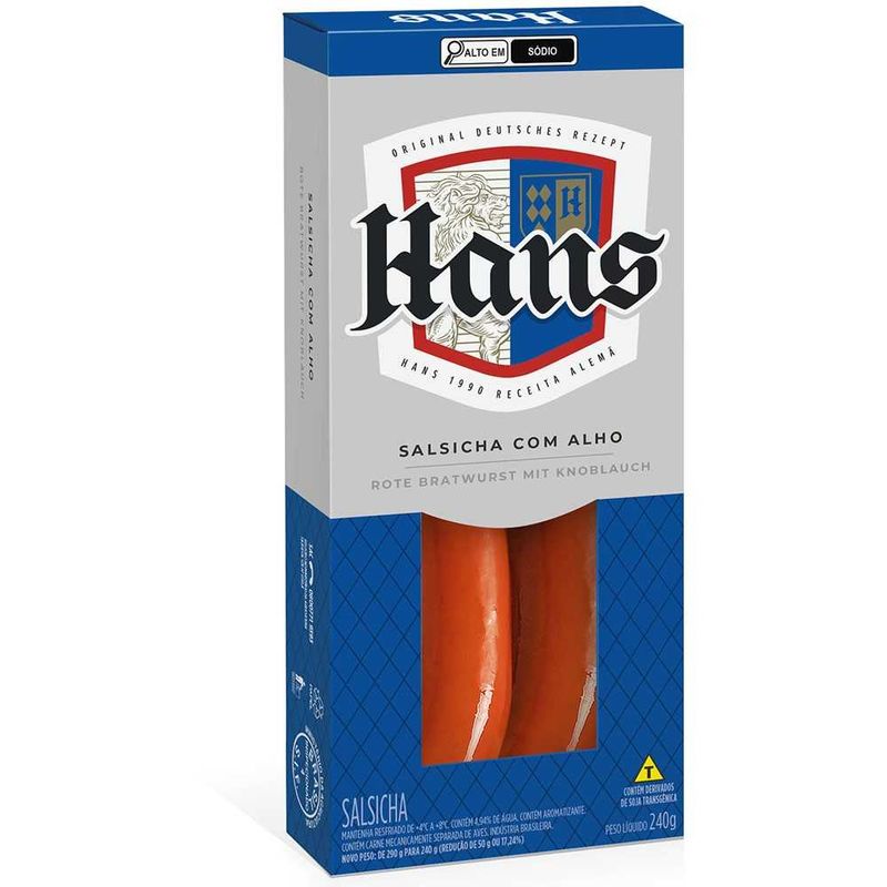 Salsicha Com Alho Hans 240g (7894904285891)