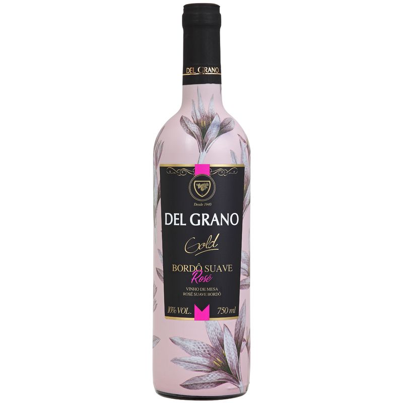 Vinho Brasileiro Del Grano Gold Rosé Bordô Suave 750ml (7897015212053)