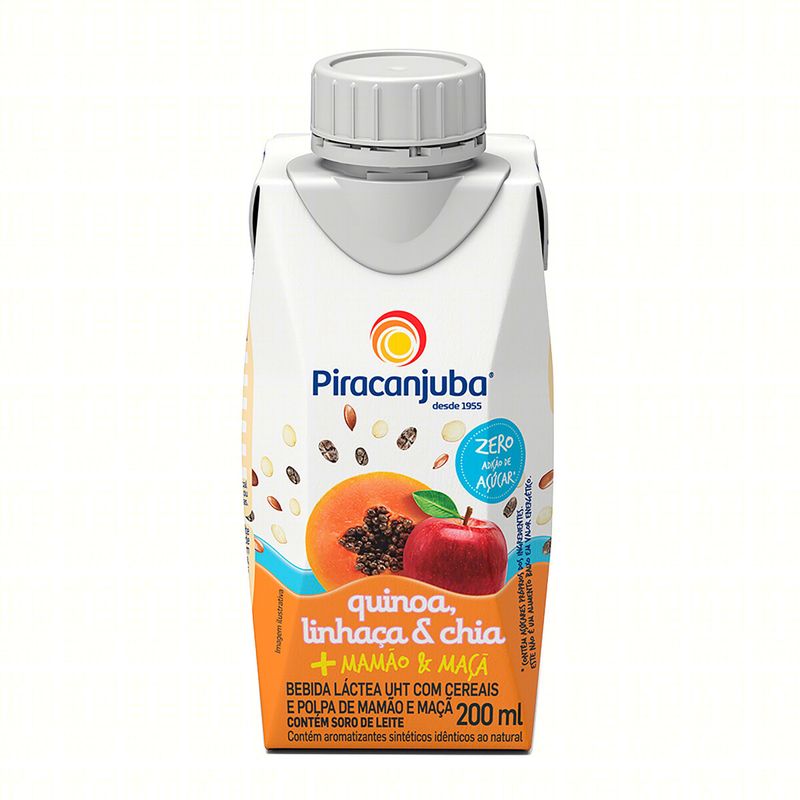 Bebida Láctea Piracanjuba Quin Lin zero açuc Mam Maçã 200ml (7898215152866)