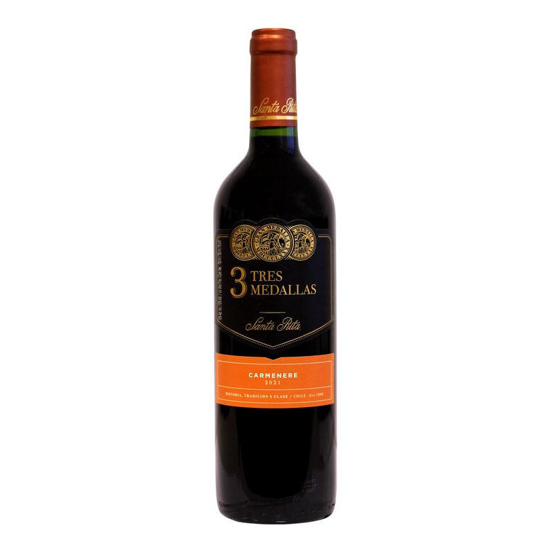 Vinho Chileno Tres Medallas Carmenere 750ml (7804330006755)
