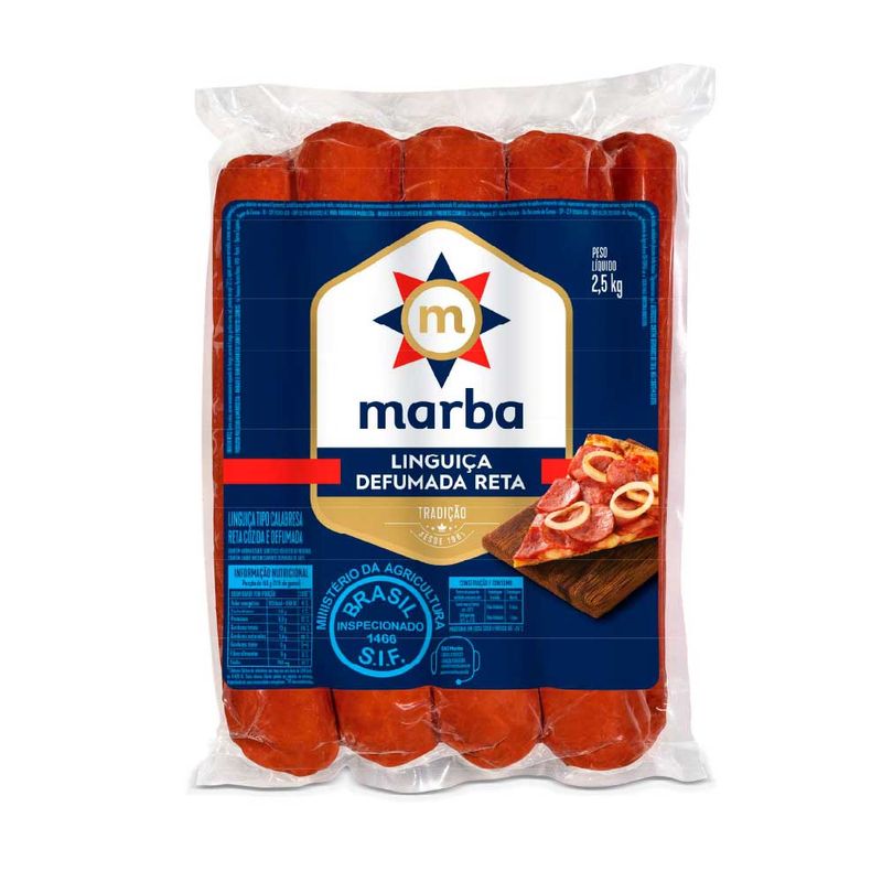 Linguiça Calabresa Marba Reta 2,5Kg (7897268102057)