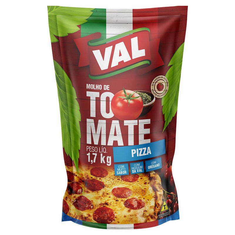 Molho Tomate Val Pizzal 1,7kg Sachê (7898045701593)