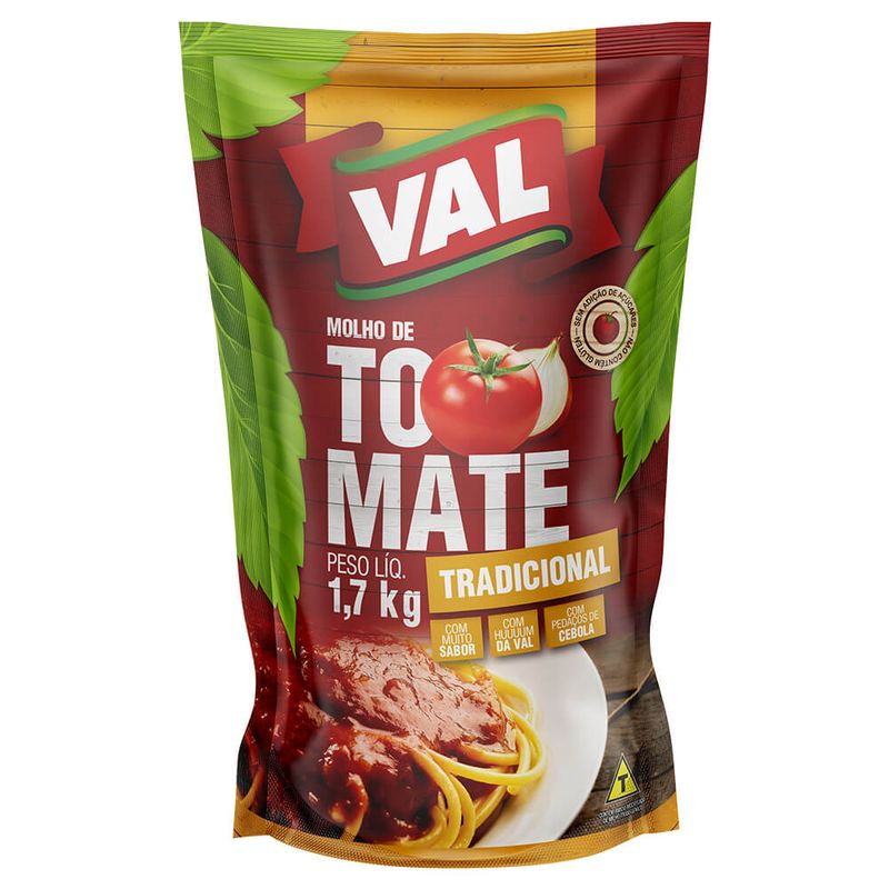 Molho Tomate Val Tradicional 1,7Kg Sachê (7898045701418)