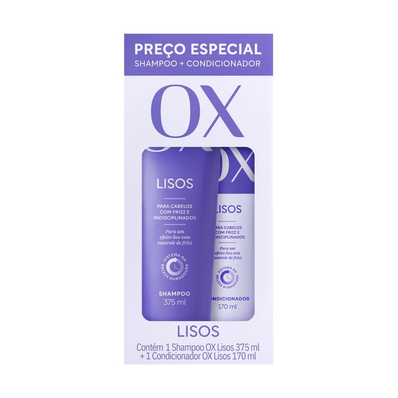 Shampoo E Condicionador Ox Liso Duradouro 375ml (7908324400861)