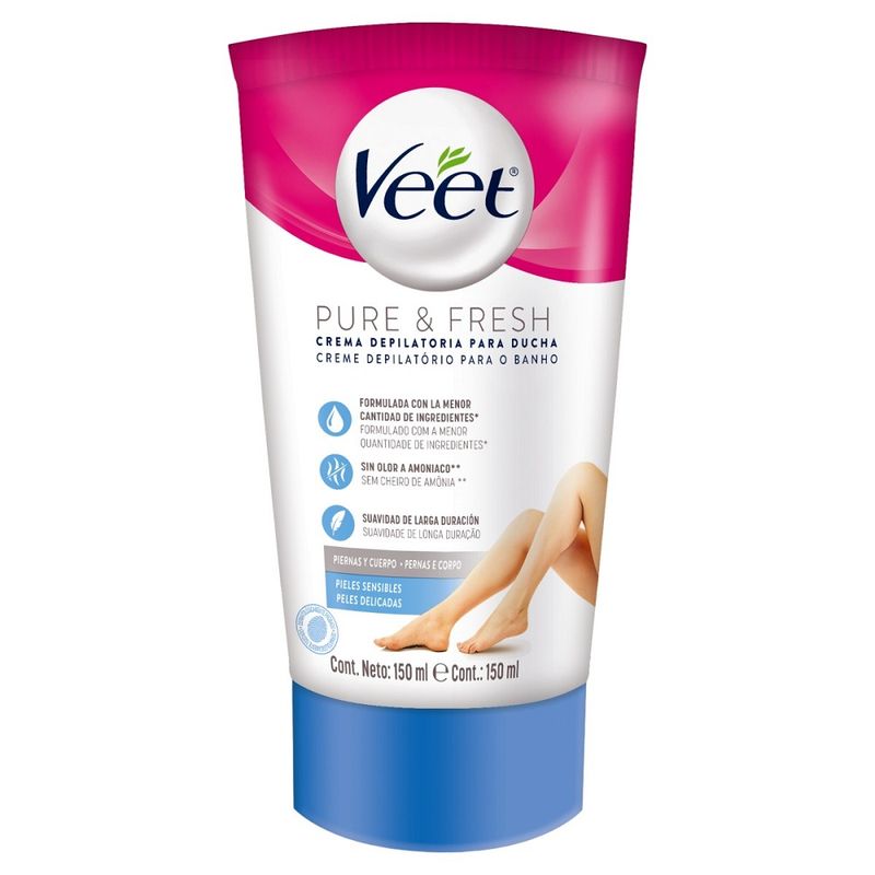 Creme depilatório para banho pernas e corpo Veet 150ml (7501058769541)