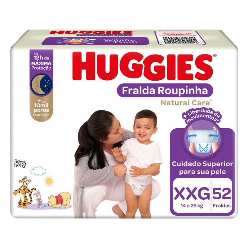 FRALDA-HUGGIES-NAT-CARE-ROUPINHA-C-52-XXG