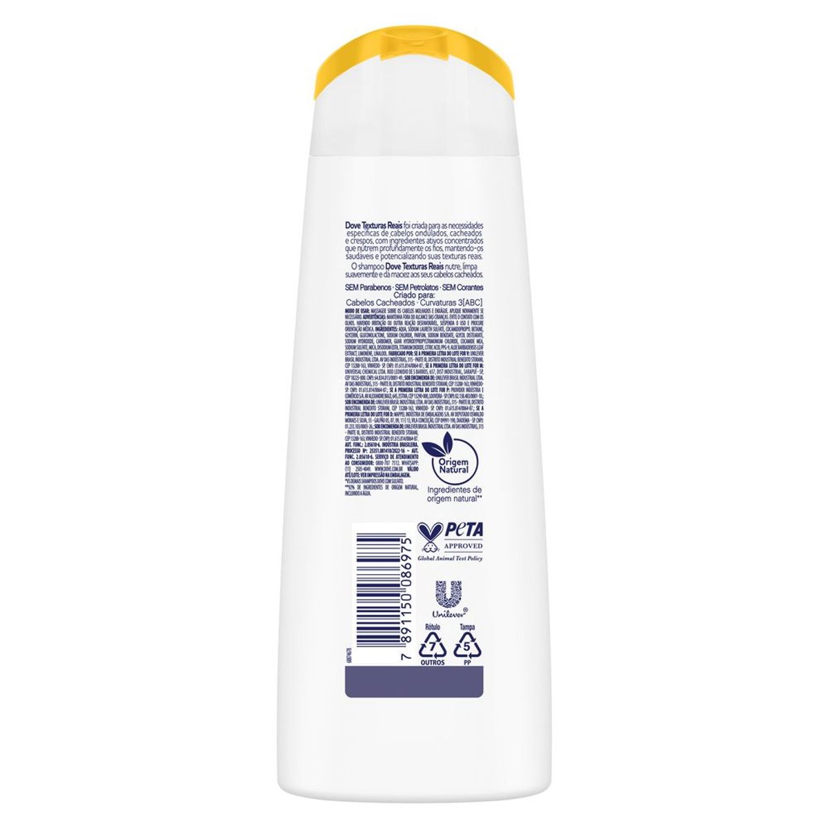Shampoo Baixo Sulfato DOVE Texturas Reais Cacheados 200 ml Supermercado Savegnago