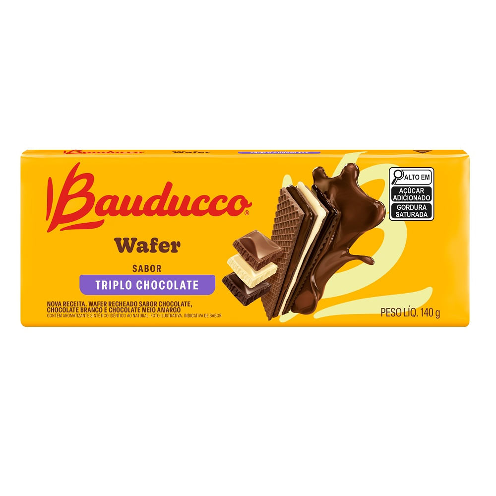Biscoito Wafer Bauducco 140G Triplo Chocolate