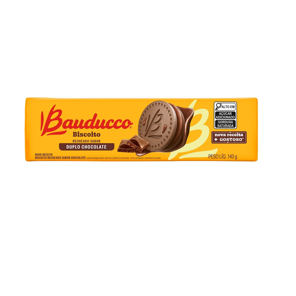 Biscoito Recheado Bauducco Duplo Chocolate 140g - Supermercado Savegnago