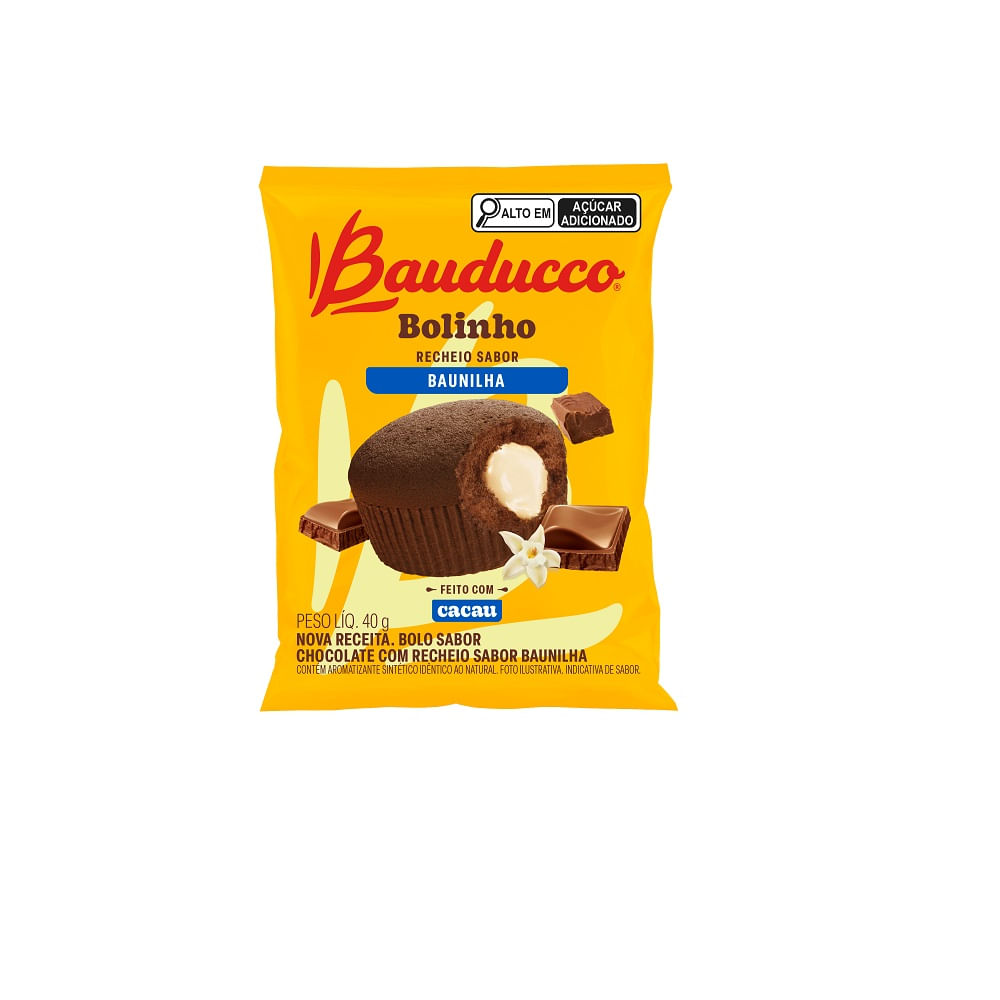 Bolinho Bauducco Baunilha c/ Chocolate 40g, Mini