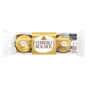 Chocolate Ferrero Rocher com 3 Unidades 37,5g