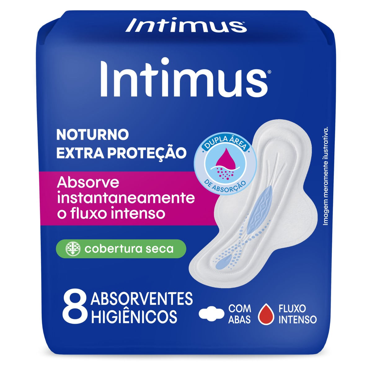 Absorvente Externo Intimus Noturno Seca com Abas - 8 unidade