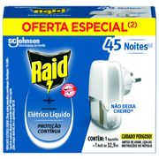 Repelente Elétrico Líquido 45 Noites Aparelho e Refil Raid