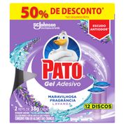 Desodorizador Sanitário Pato Gel Adesivo Lavanda Refil 6 Discos Kit com 2UN