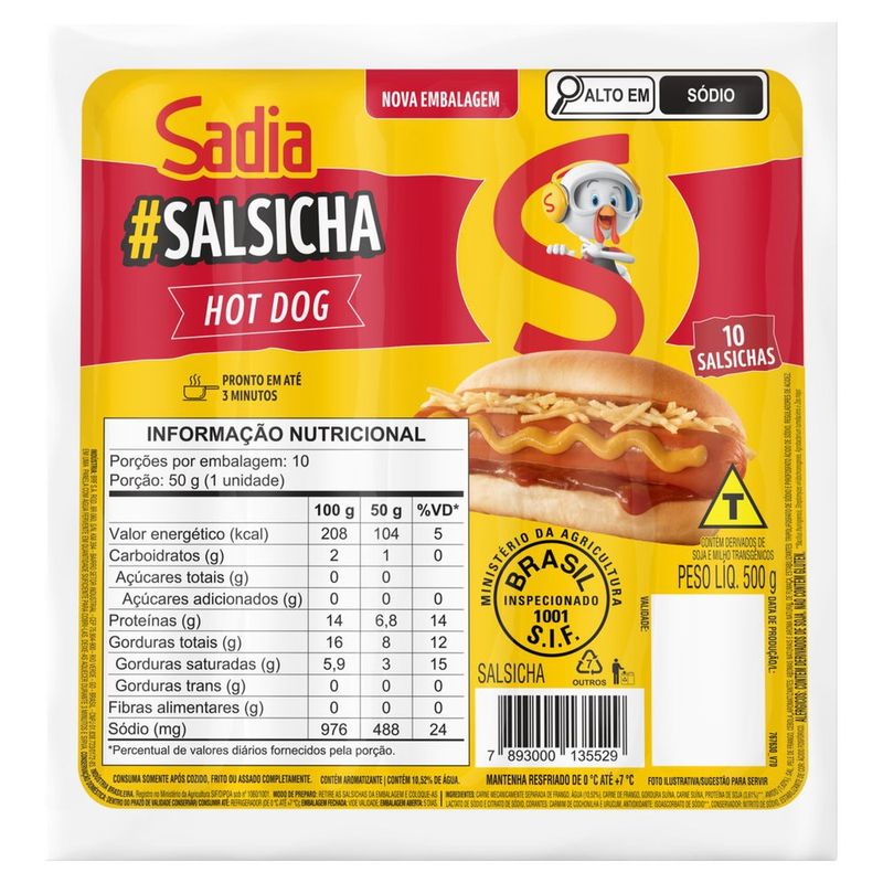 SALSICHA-SADIA-500G