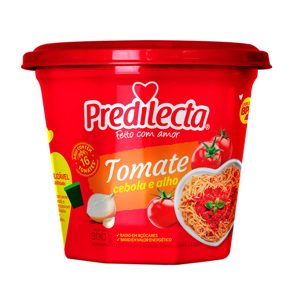 Extrato de tomate Predilecta Cebola e Alho pote 300g
