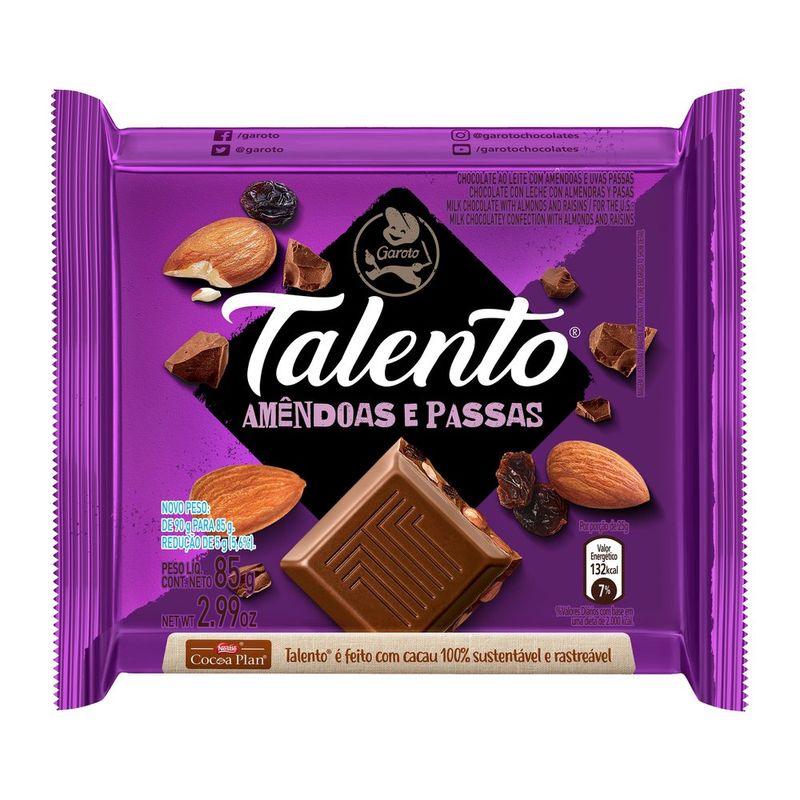 CHOC-GAROTO-85G-TAB-TALENTO-AMEND-PASSAS