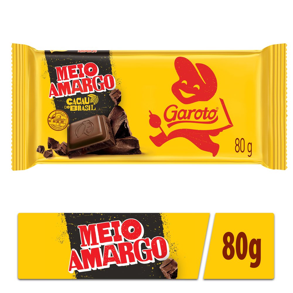Chocolate Garoto Barra Meio Amargo 80g