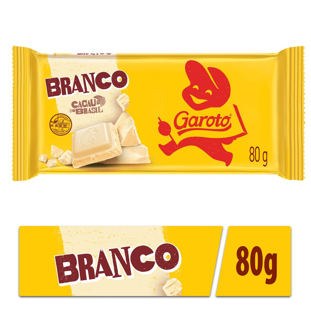 Chocolate Garoto Barra Branco 80g.