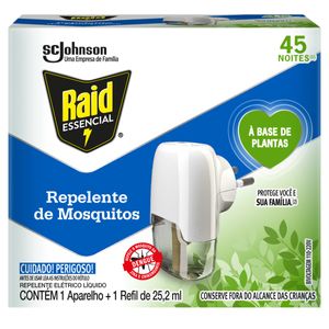 Inseticida Elétrico Raid Essencial 45 Noites Aparelho E Refil