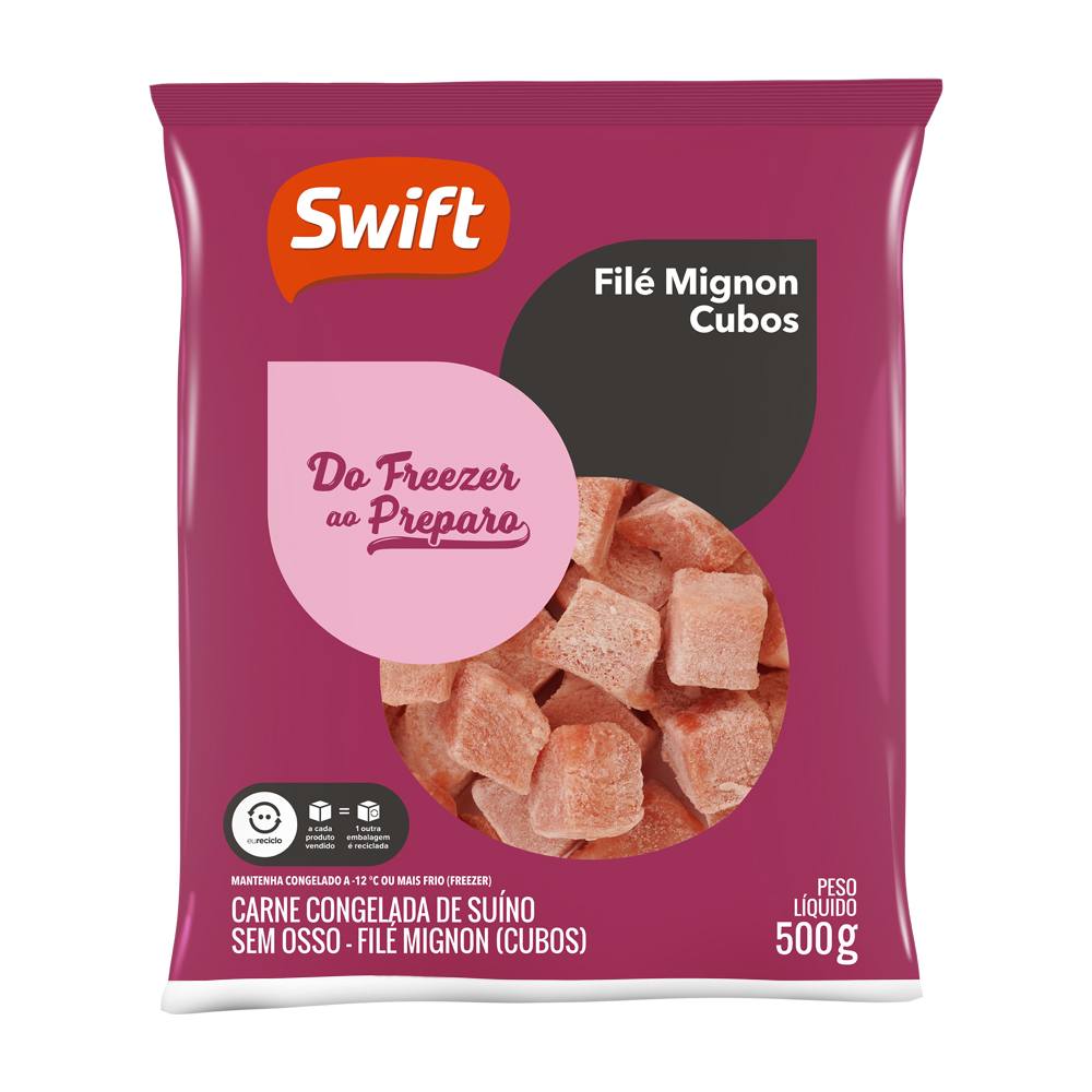 Filé Mignon Suíno Swift Cubos 500g