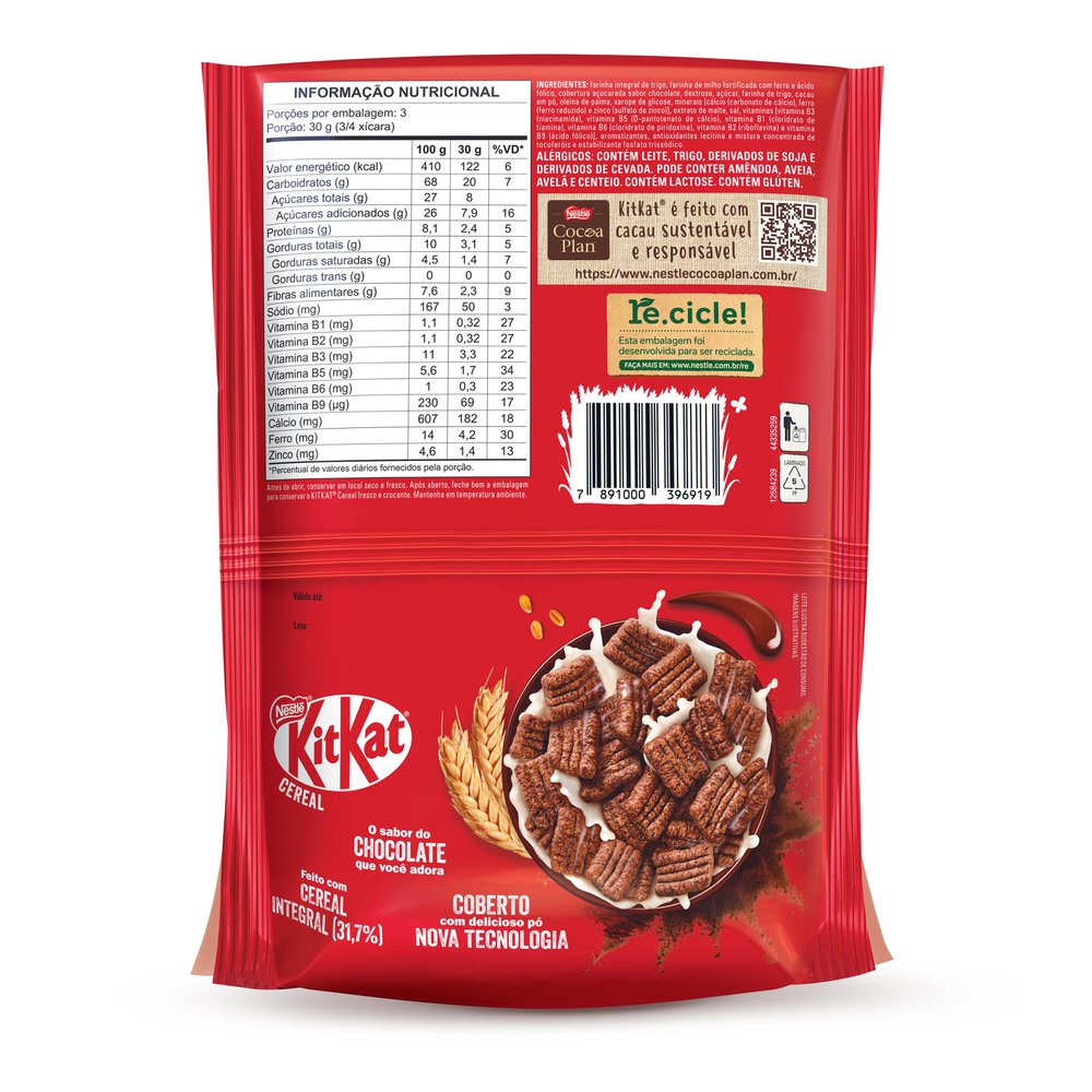 Cereal Matinal Chocolate Kitkat Sachê 90g