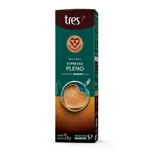 Cápsula 3 Corações Café Espresso Pleno Tres 10 Unidades 8g