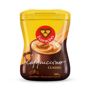 Cappuccino Solúvel Classic 3 Corações Pote 400g