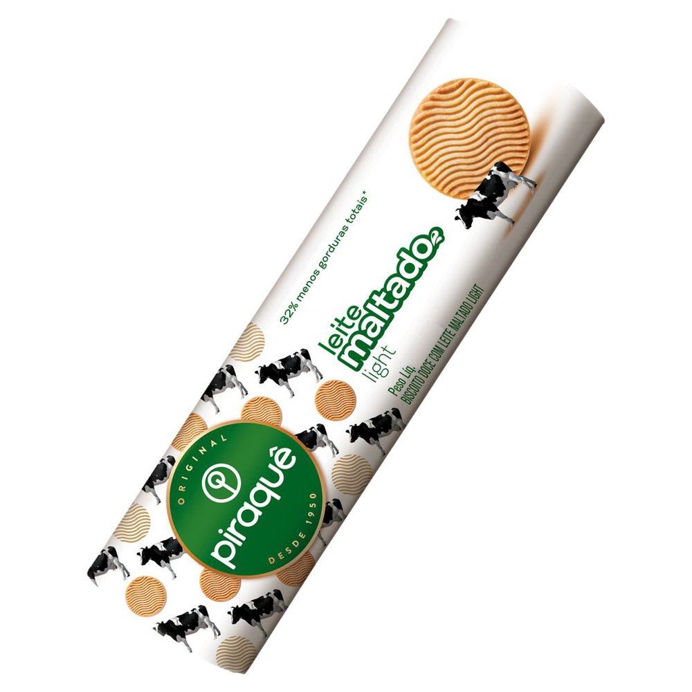Biscoito de leite maltado Piraquê 132g light