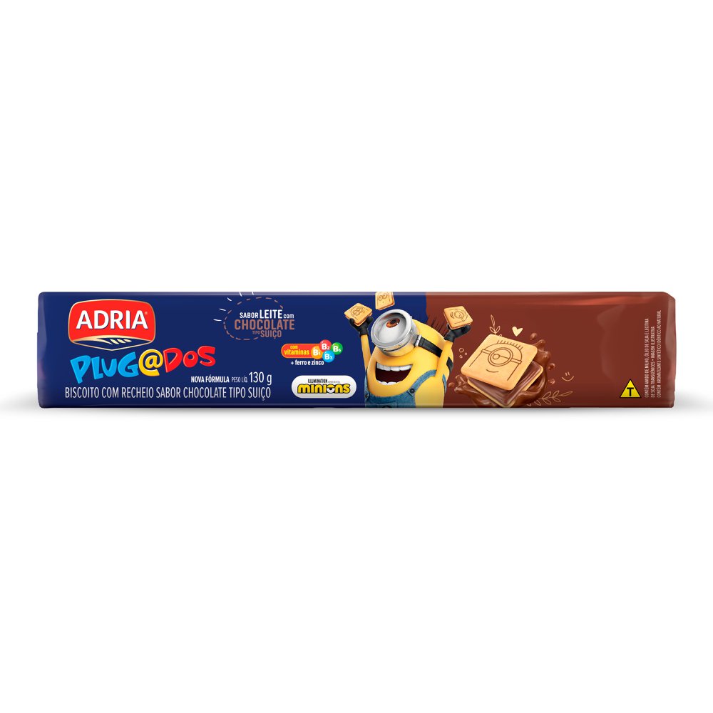 Biscoito Recheado Adria Plugados Chcolate 130g