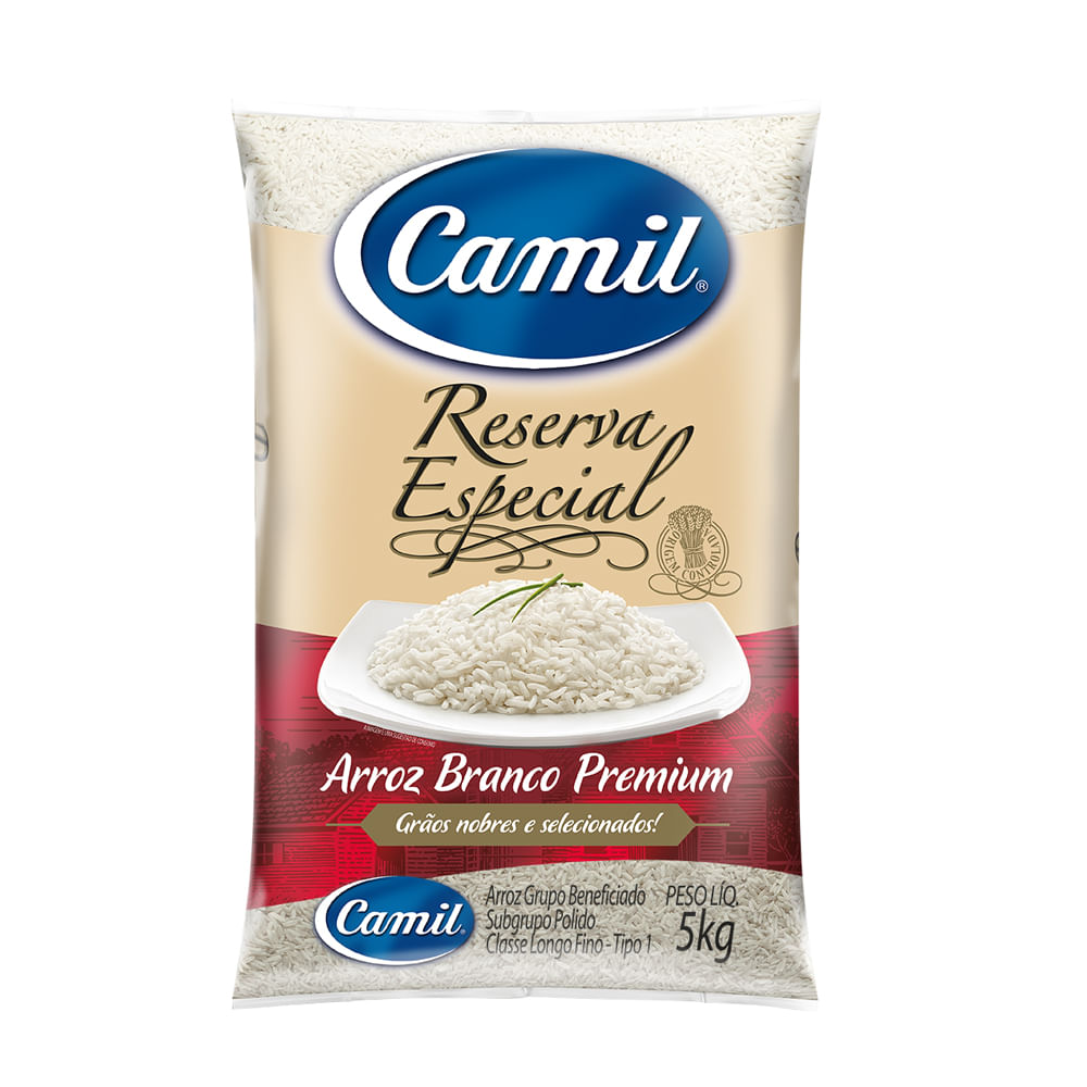 Arroz Branco Longo-fino Tipo 1 Reserva Especial Camil Todo Dia 5Kg