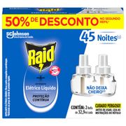 Repelente Elétrico Líquido 45 Noites Refil 2 Unidades Raid