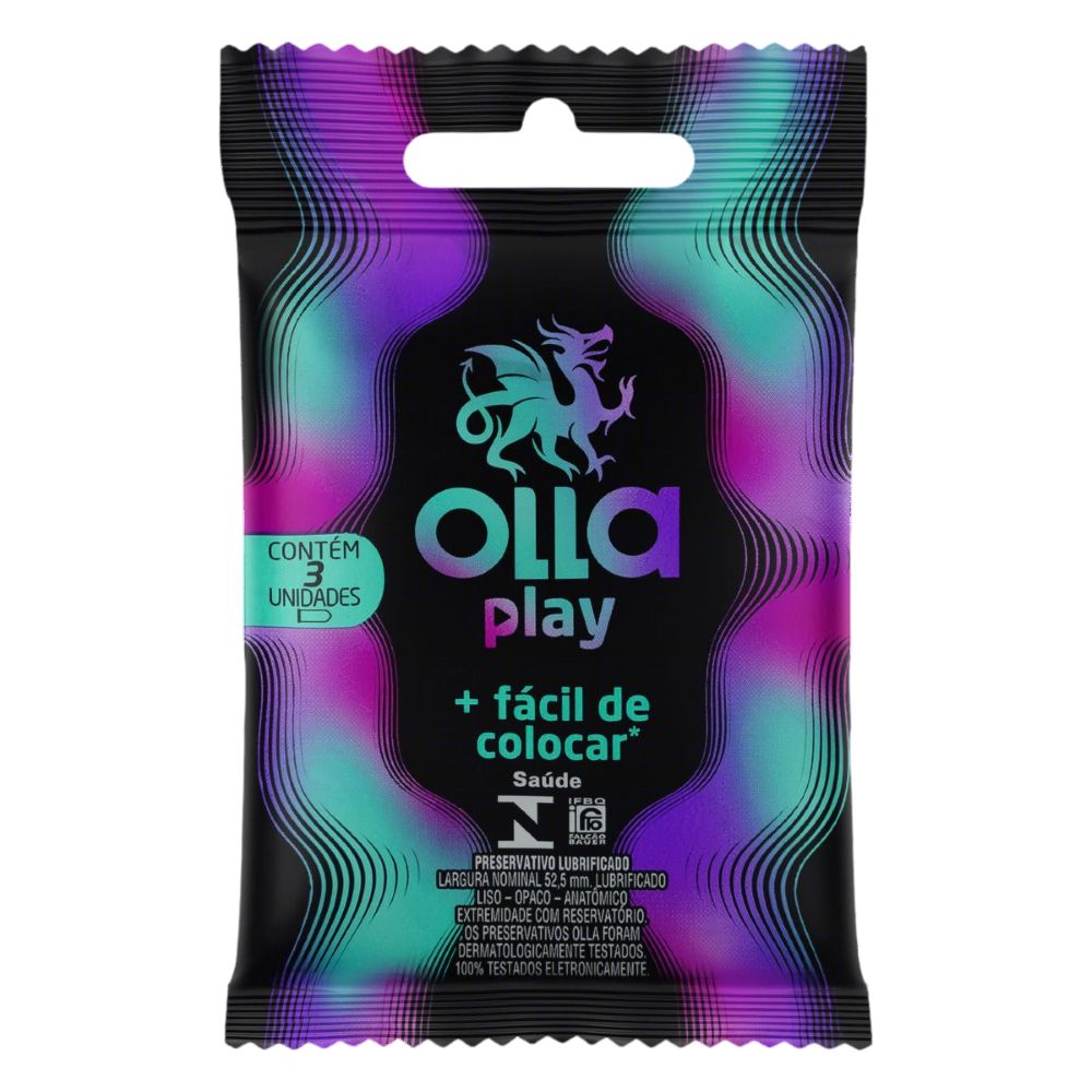 Preservativo Olla Play Com 3 Unidades