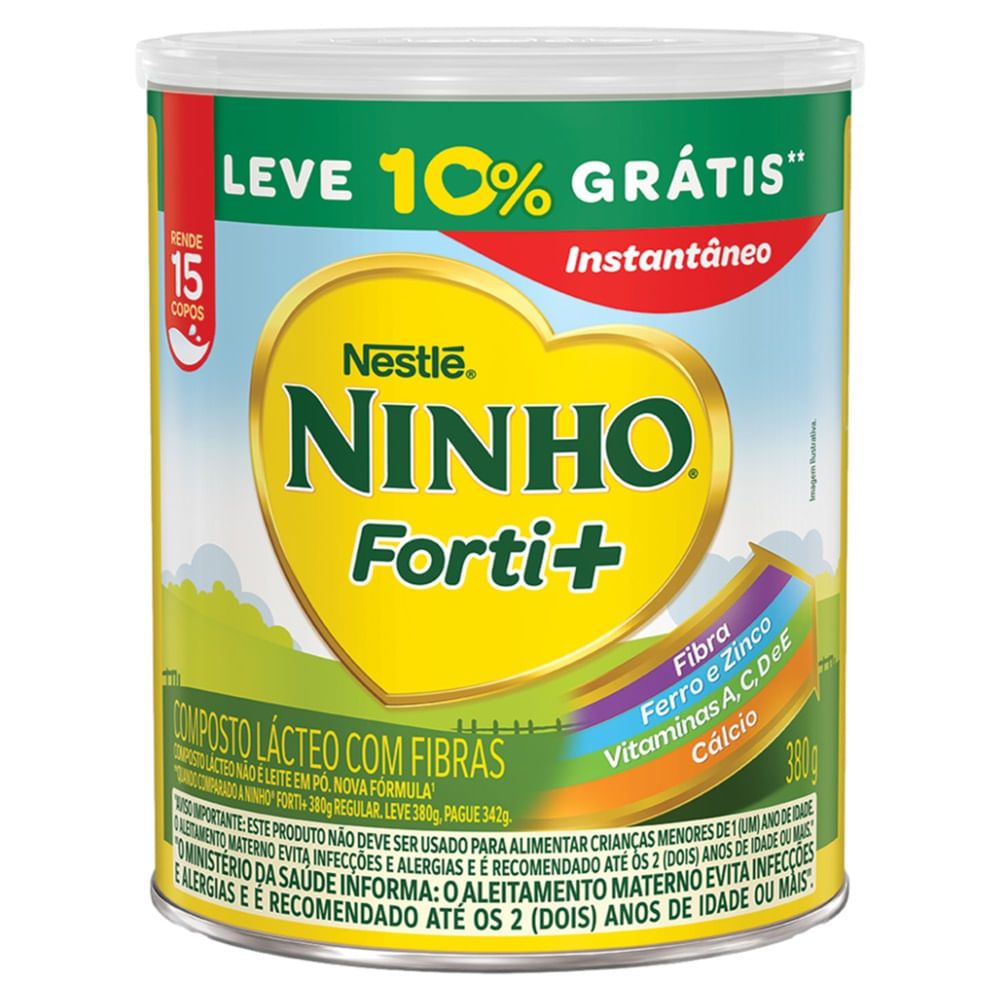 Composto Lácteo Ninho Instantâneo Fibras 10% Grátis