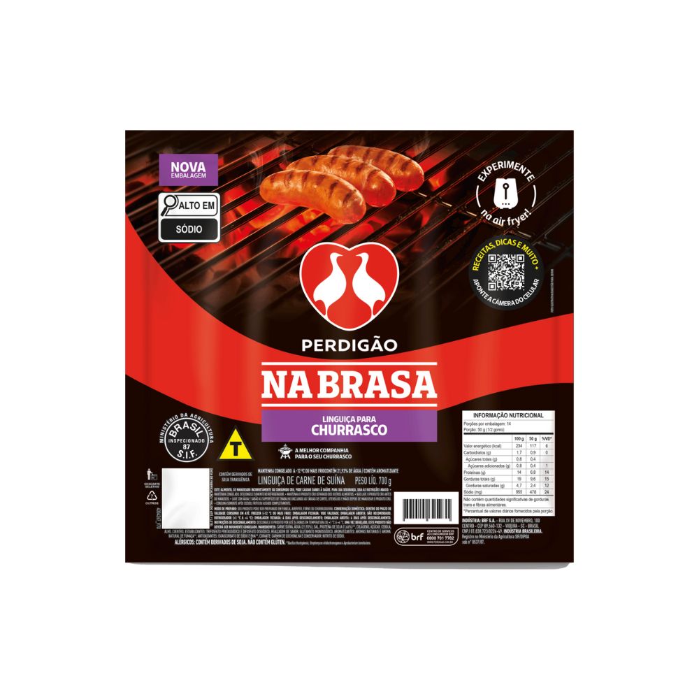 Linguiça Suína Perdigão Nabrasa Churrasco 700g