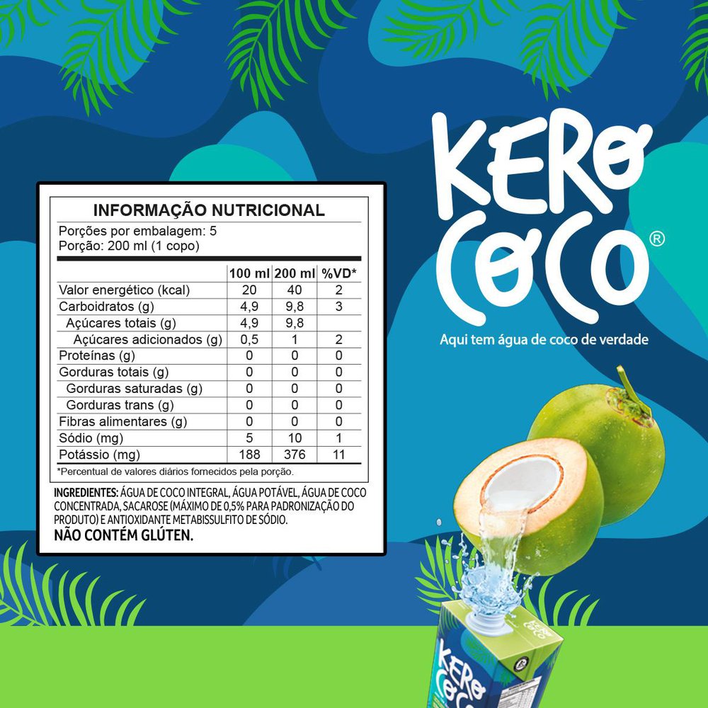 Água De Coco Caixa 1L Kero Coco
