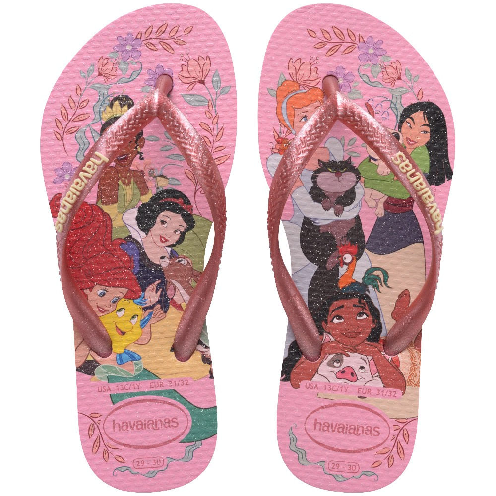 Havaianas Kids Slim Marie Sandali Per Ragazza - Rosa Crystal Rose, Taglie 33/34 EU