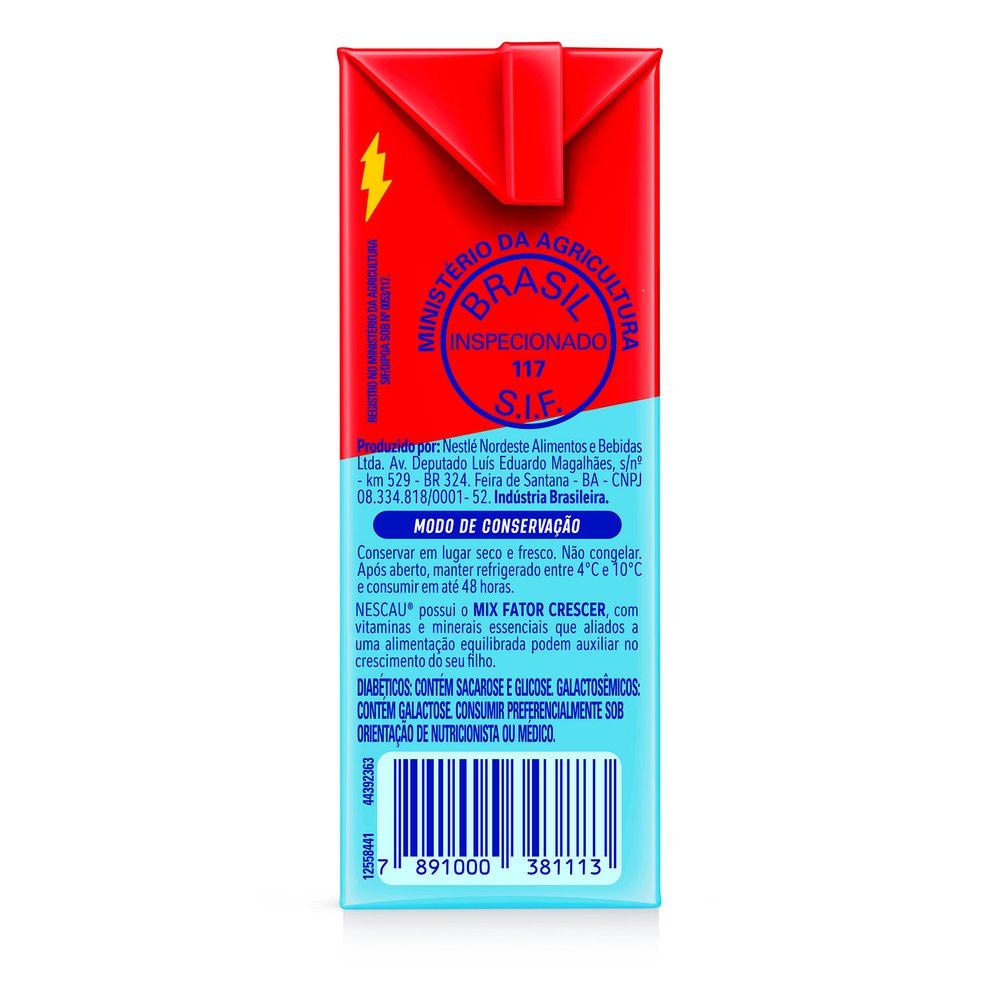 Bebida Láctea UHT Nescau Menos Açúcares Zero Lactose 180ml