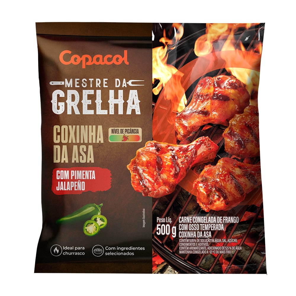 Coxinha Asa Frango Copacol Temperada 500g