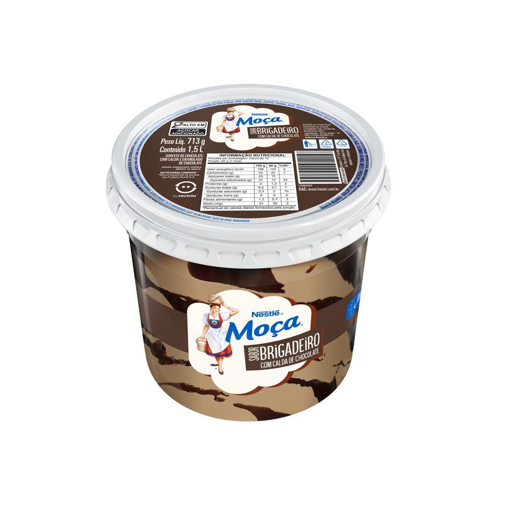 Sorvete Nestlé Moça Brigadeiro 1,5L