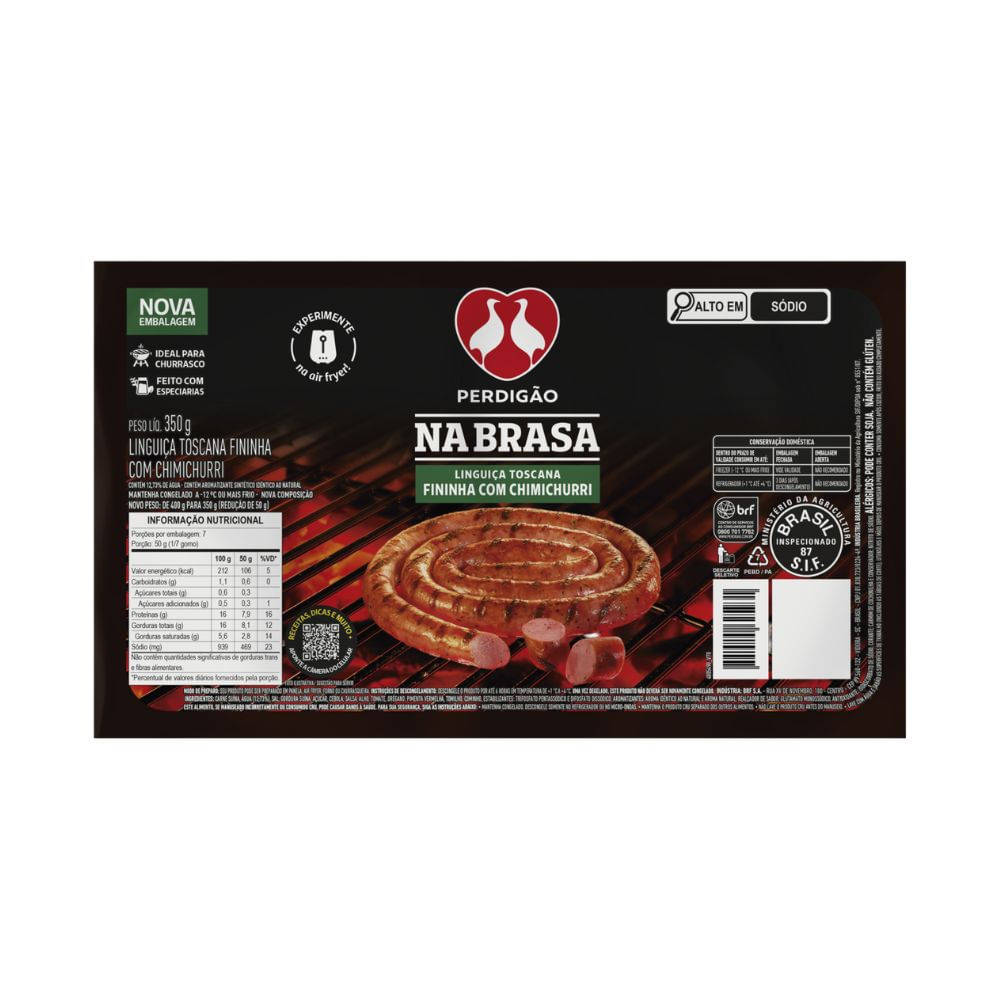 Linguiça Toscana Perdigão Nabrasa Fininha Chimichurri 350g