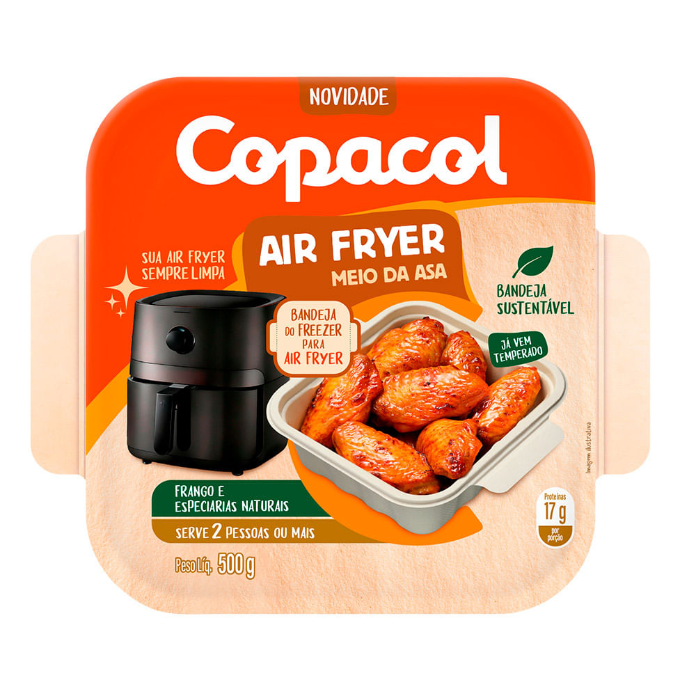 Meio da asa de frango Copacol Air Fryer 500g