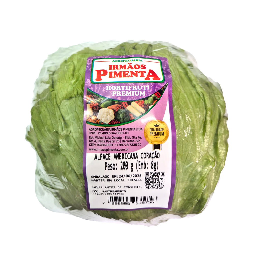 Alface Americana Coração Irmãos Pimenta 200g