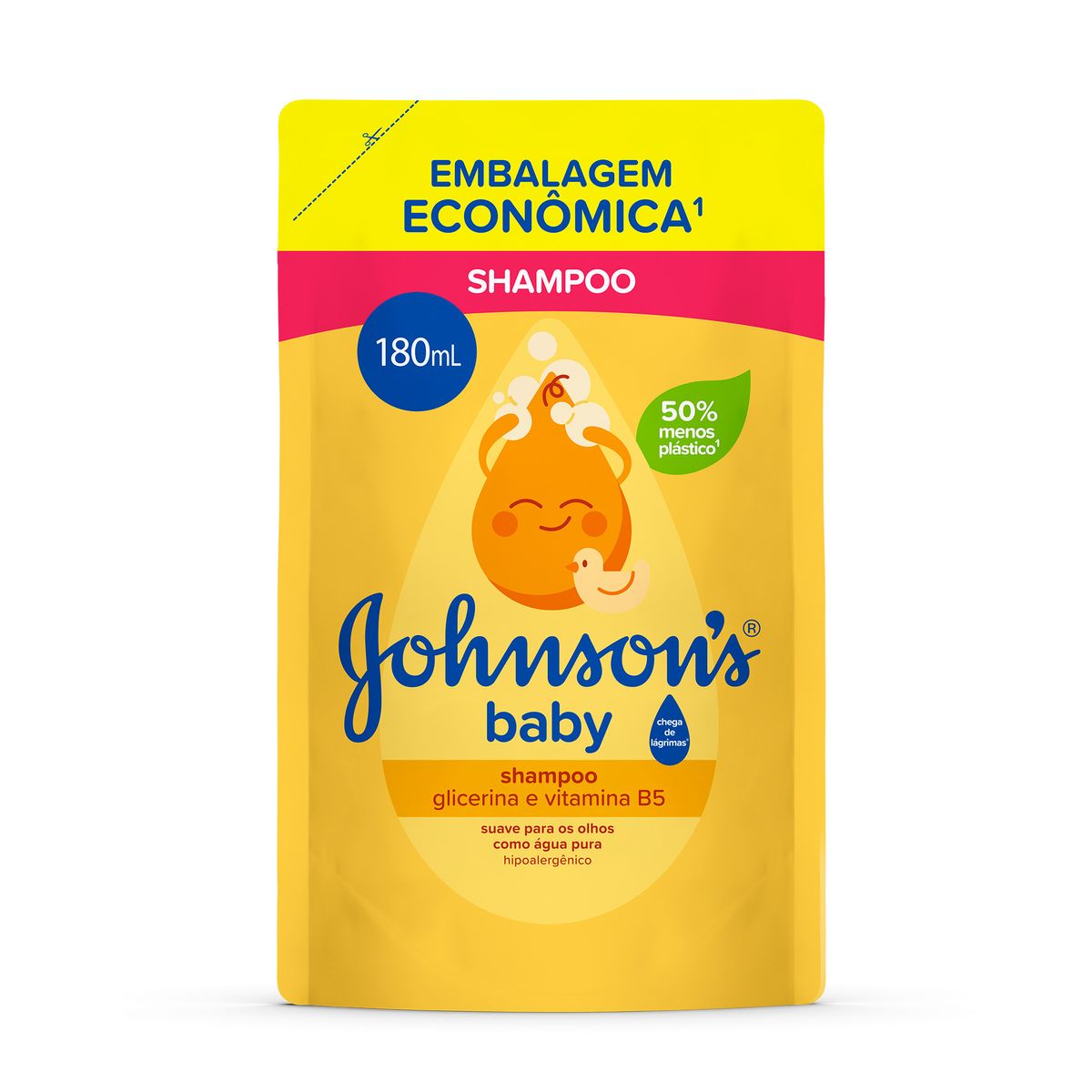 Shampoo Para Bebê Refil Johnsons Baby De Glicerina, 180mL