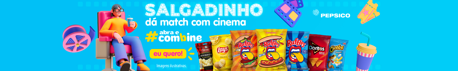 Salgadinhos Pepsico combina com cinema